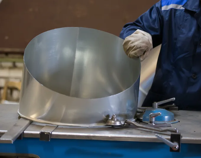 Custom sheet-metal ductwork fabricated in the Superior shop